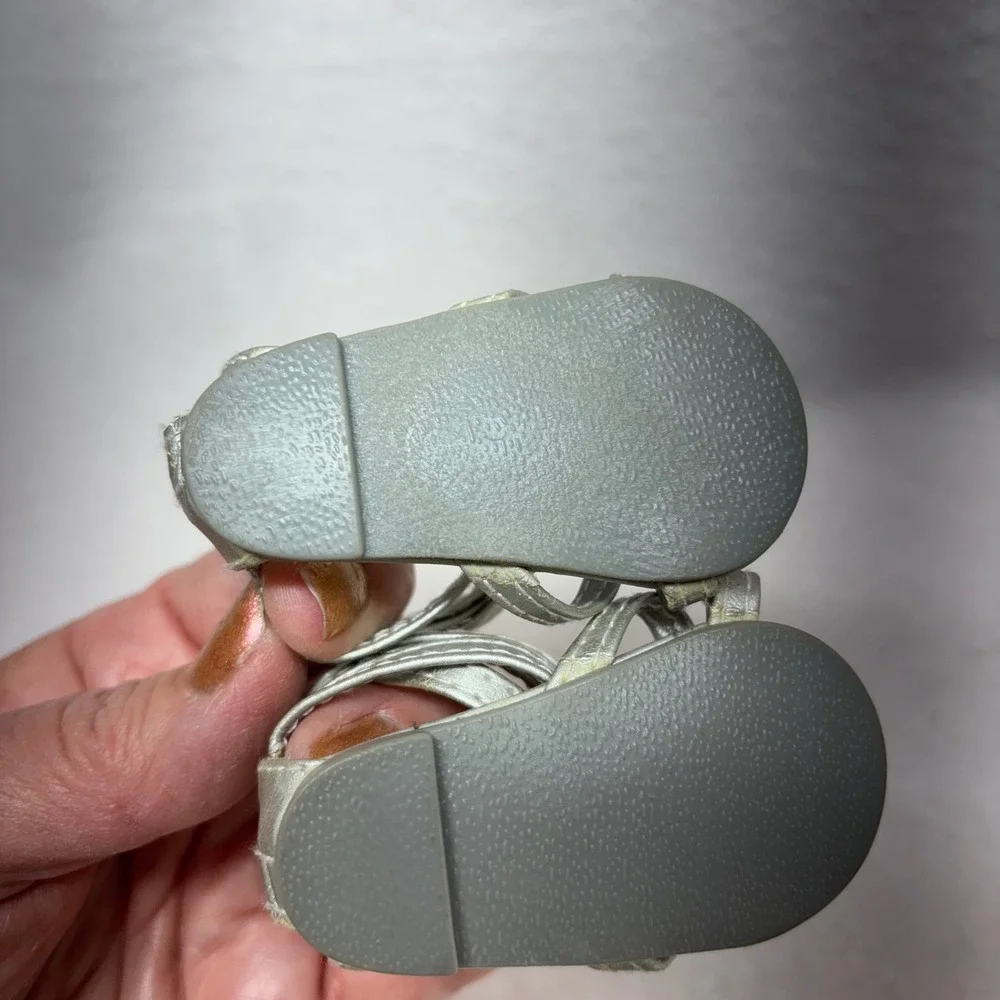 Kanani‎ Party Sparkle Strands Silver Doll Sandals for American Girl Doll Shoes